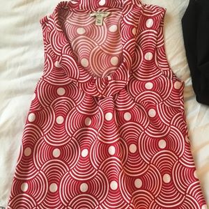 Banana Republic red patterned top